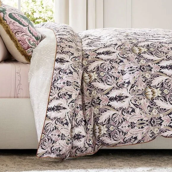 Pottery Barn Wicked Reversible Duvet Cover Glinda Pink Floral Full / Queen NWT
